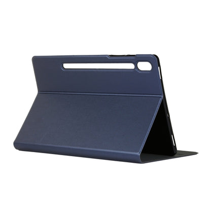 For Samsung Galaxy Tab S8 Ultra Elasticity Leather Tablet Case with Holder(Dark Blue) by bashfashion