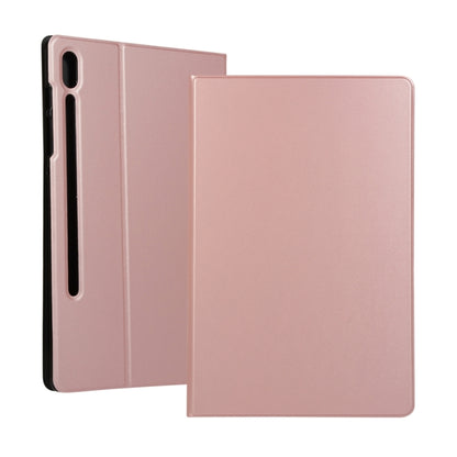 For Samsung Galaxy Tab S8 Ultra Elasticity Leather Tablet Case with Holder(Rose Gold) by bashfashion