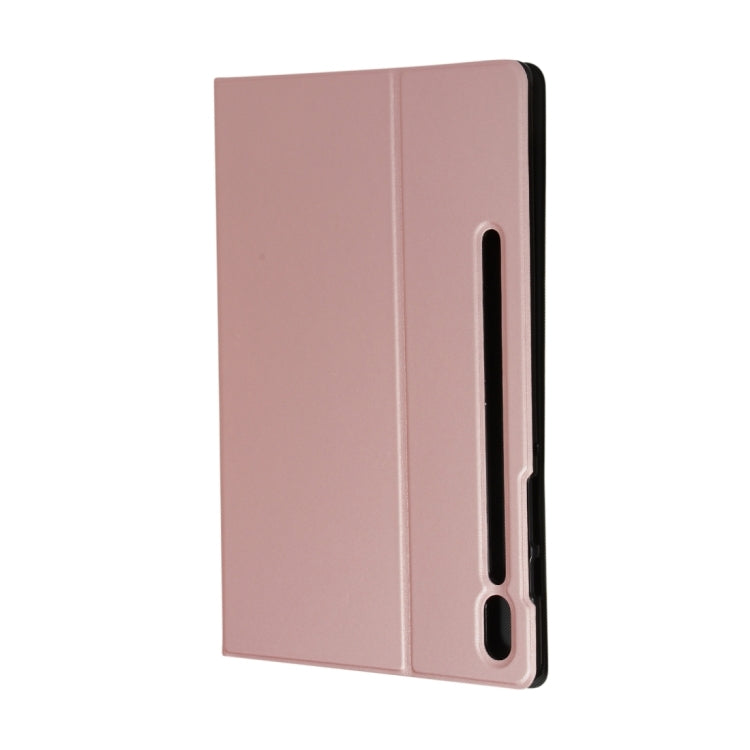 For Samsung Galaxy Tab S8 Ultra Elasticity Leather Tablet Case with Holder(Rose Gold) by bashfashion