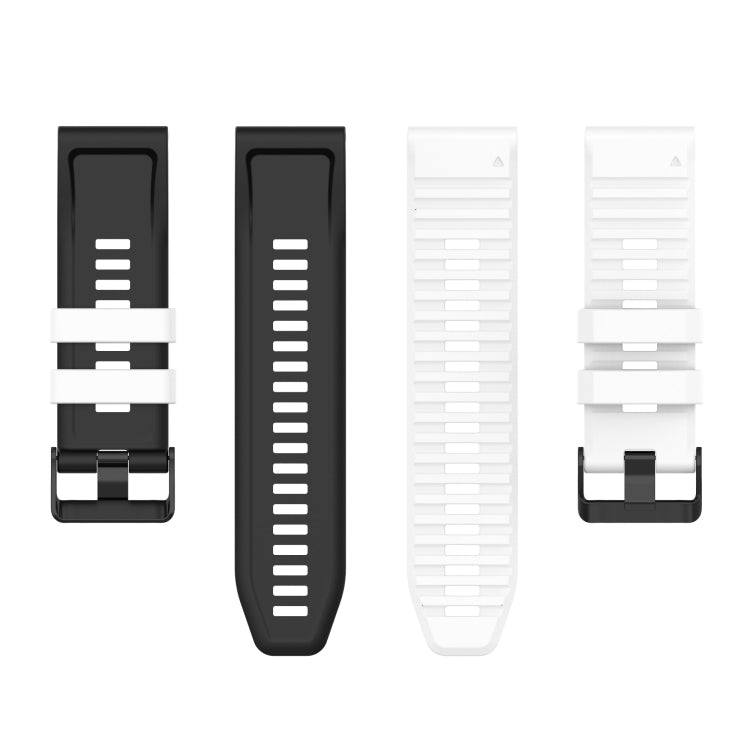 For Garmin Fenix 7 26mm Two-color Silicone Watch Band(White Black) by bashfashion