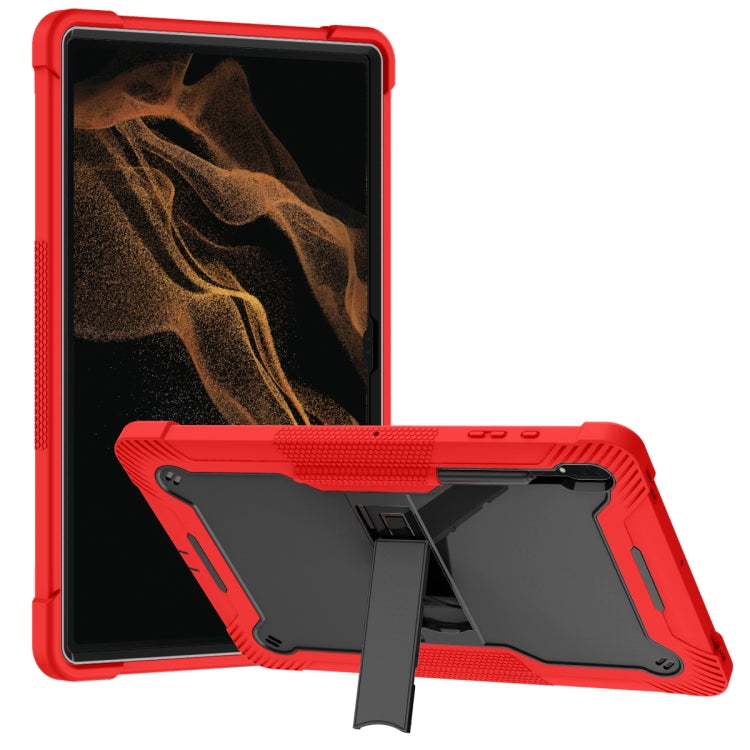 For Samsung Galaxy Tab S9 Ultra / S8 Ultra Silicone + PC Shockproof Protective Tablet Case(Red + Black) by bashfashion