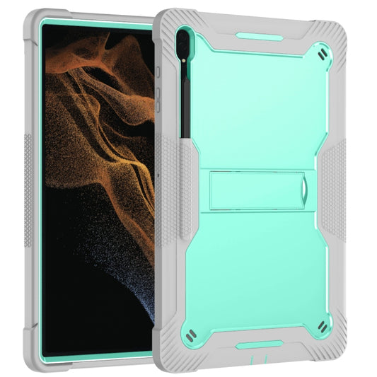 For Samsung Galaxy Tab S9 Ultra / S8 Ultra Silicone + PC Shockproof Protective Tablet Case(Grey + Green) by bashfashion