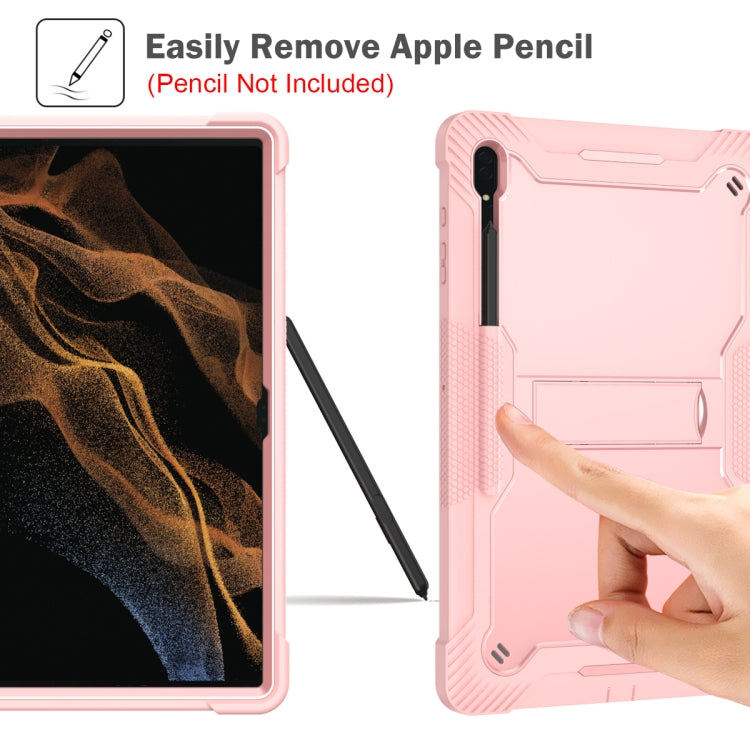 For Samsung Galaxy Tab S9 Ultra / S8 Ultra Silicone + PC Shockproof Protective Tablet Case(Rose Gold) by bashfashion