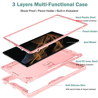 For Samsung Galaxy Tab S9 Ultra / S8 Ultra Silicone + PC Shockproof Protective Tablet Case(Rose Gold) by bashfashion