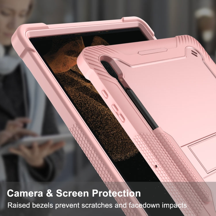 For Samsung Galaxy Tab S9 Ultra / S8 Ultra Silicone + PC Shockproof Protective Tablet Case(Rose Gold) by bashfashion