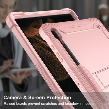 For Samsung Galaxy Tab S9 Ultra / S8 Ultra Silicone + PC Shockproof Protective Tablet Case(Rose Gold) by bashfashion