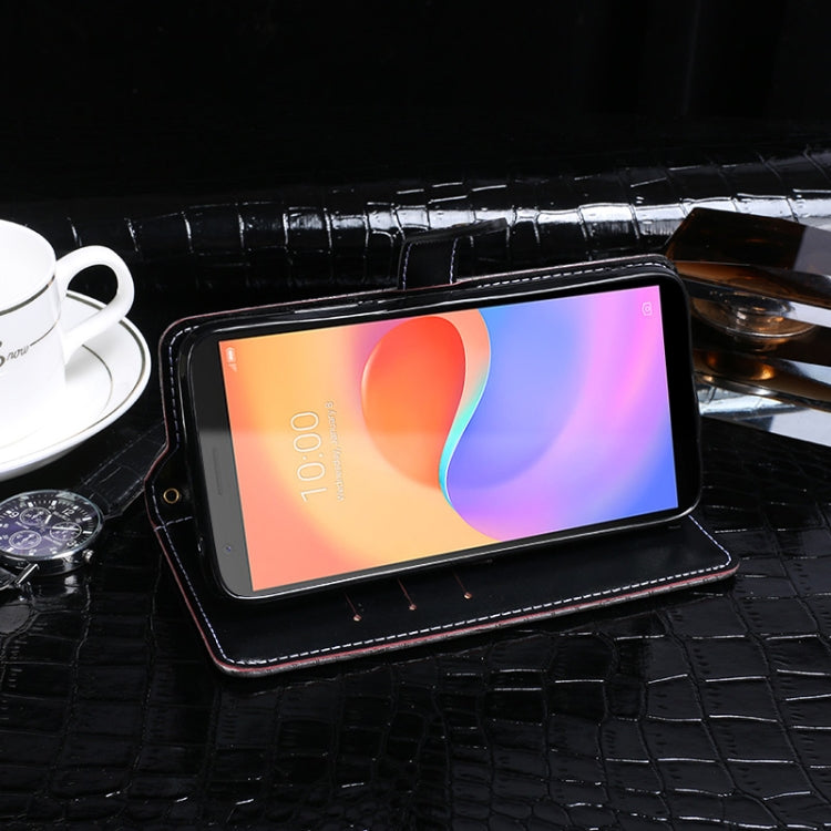 For ZTE Blade A31 Plus idewei Crocodile Texture Leather Phone Case(Black) by idewei