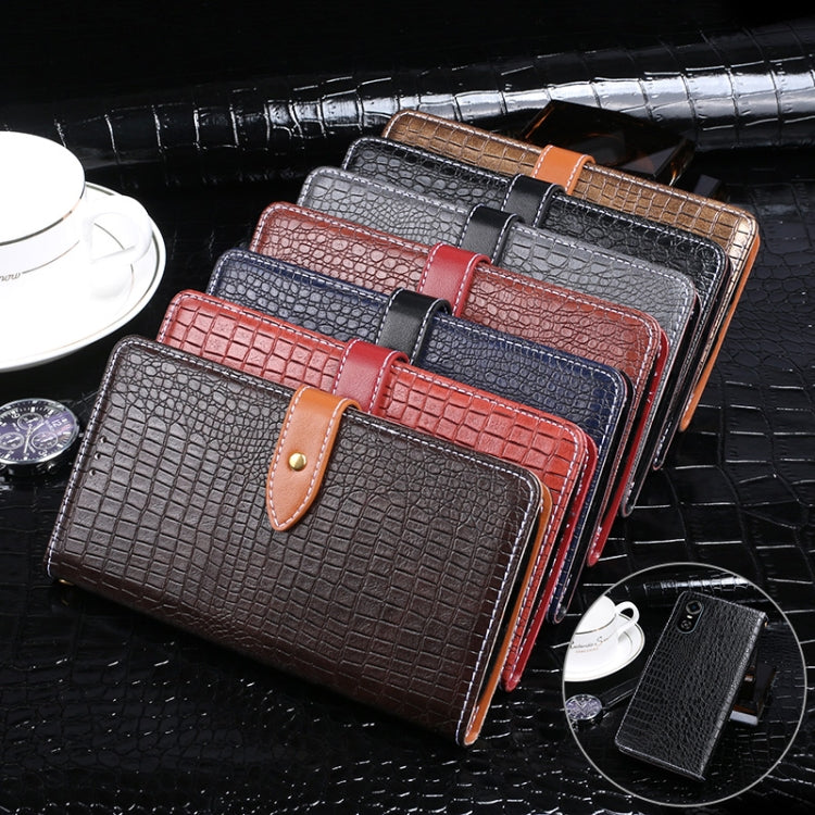 For ZTE Blade A31 Plus idewei Crocodile Texture Leather Phone Case(Black) by idewei