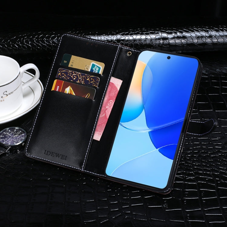 For Huawei nova 9 SE idewei Crocodile Texture Leather Phone Case(Dark Blue) by idewei