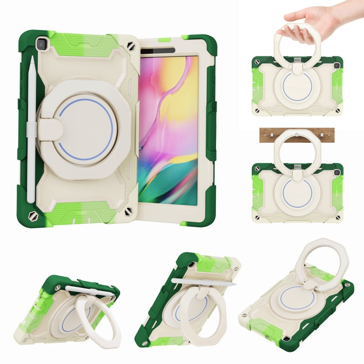 For Samsung Galaxy Tab A 8.0 2019 SM-T290 Armor Contrast Color Silicone + PC Tablet Case(Colorful Green) by bashfashion