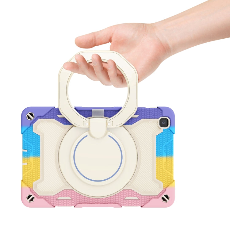 For Samsung Galaxy Tab A 8.0 2019 SM-T290 Armor Contrast Color Silicone + PC Tablet Case(Colorful Pink) by bashfashion