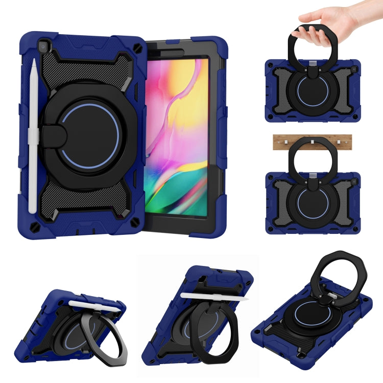 For Samsung Galaxy Tab A 8.0 2019 SM-T290 Armor Contrast Color Silicone + PC Tablet Case(Navy Blue) by bashfashion