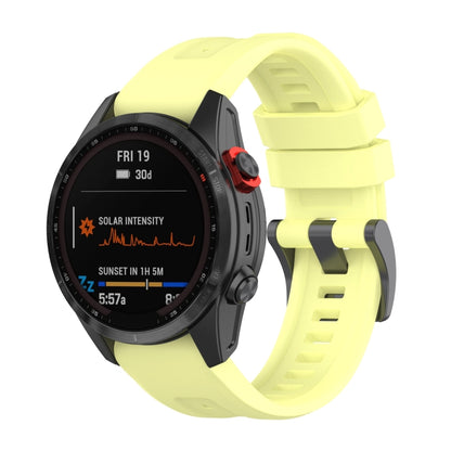 For Garmin Fenix 7 Quick Release Silicone Watch Band(Yellow) by bashfashion