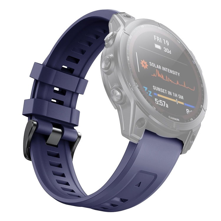 For Garmin Fenix 7 Quick Release Silicone Watch Band(Dark Blue) by bashfashion