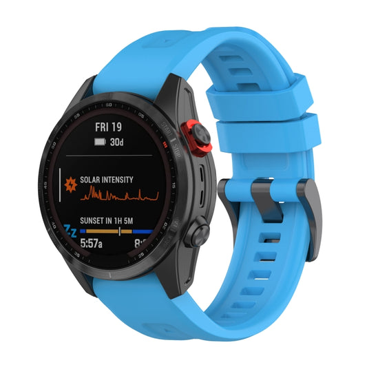 For Garmin Fenix 7 Quick Release Silicone Watch Band(Sky Blue) by bashfashion