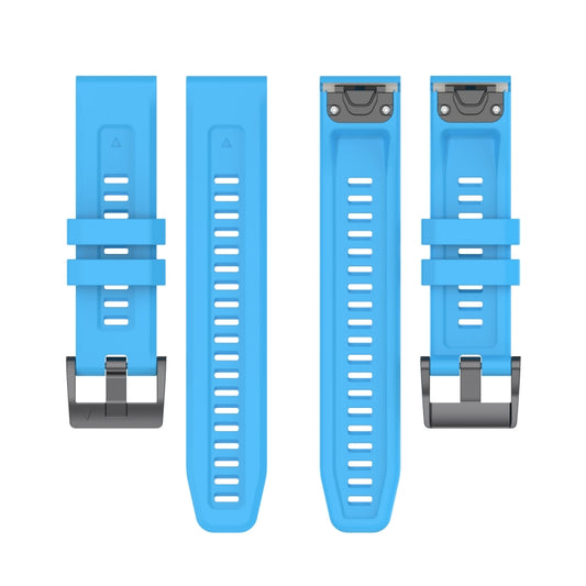 For Garmin Fenix 7 Quick Release Silicone Watch Band(Sky Blue) by bashfashion