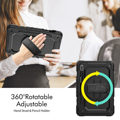 For Samsung Galaxy Tab S8 11 inch SM-X700 Silicone + PC Tablet Case with Shoulder Strap(Black) by bashfashion