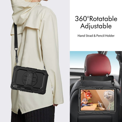 For Samsung Galaxy Tab S8 11 inch SM-X700 Silicone + PC Tablet Case with Shoulder Strap(Black) by bashfashion