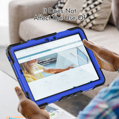 For Samsung Galaxy Tab S8 11 inch SM-X700 Silicone + PC Tablet Case with Shoulder Strap(Black+Dark Blue) by bashfashion