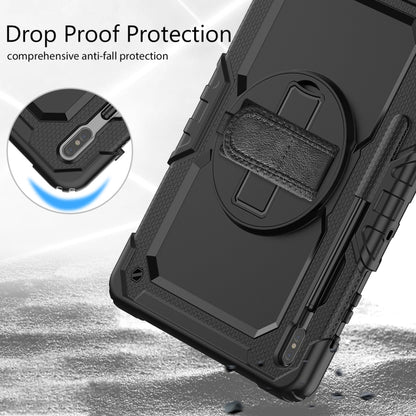 For Samsung Galaxy Tab S8+ 12.4 inch SM-X800 Silicone + PC Tablet Case with Shoulder Strap(Black) by bashfashion