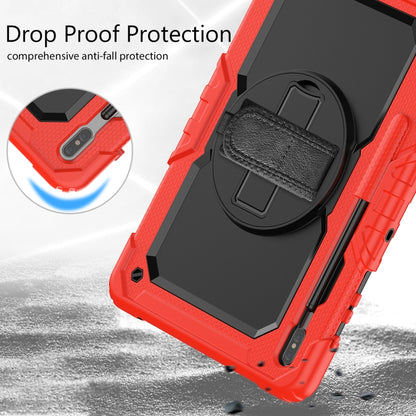 For Samsung Galaxy Tab S8+ 12.4 inch SM-X800 Silicone + PC Tablet Case with Shoulder Strap(Red+Black) by bashfashion