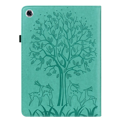 For Samsung Galaxy Tab A8 10.5 2021 SM-X200 / SM-X205 Tree & Deer Pattern Pressed Printing Leather Tablet Case(Green) by bashfashion