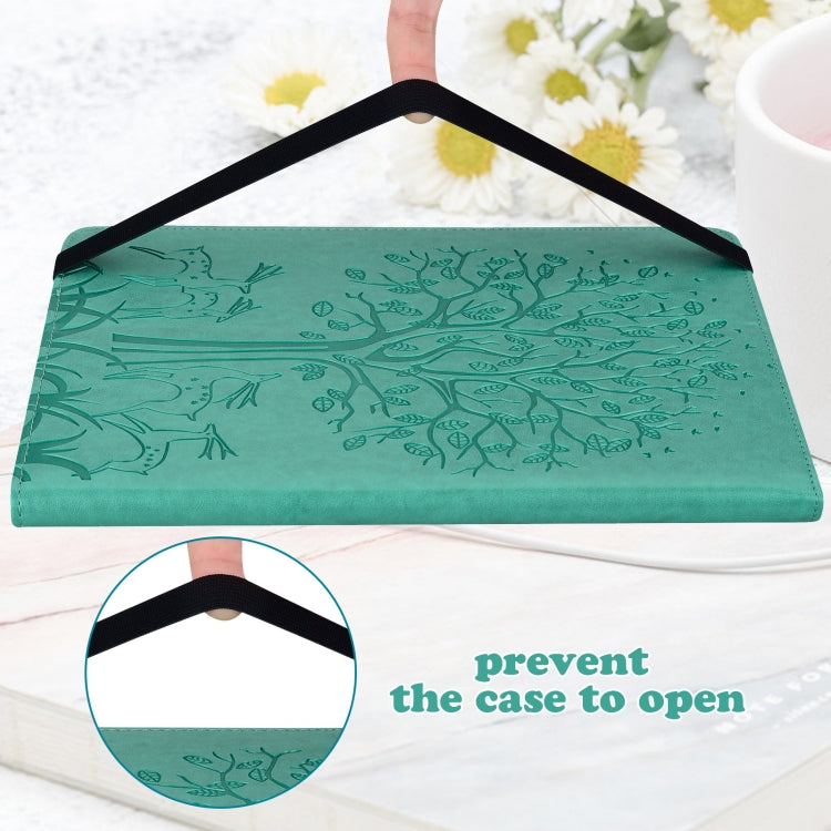 For Samsung Galaxy Tab A8 10.5 2021 SM-X200 / SM-X205 Tree & Deer Pattern Pressed Printing Leather Tablet Case(Green) by bashfashion