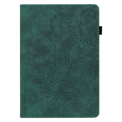 For Samsung Galaxy Tab A8 10.5 2021 Peacock Embossed Pattern Leather Tablet Case(Green) by bashfashion