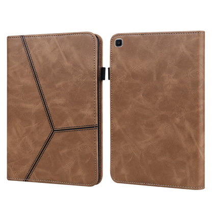 For Samsung Galaxy Tab A 8.0 (2019) T290 Solid Color Embossed Striped Leather Tablet Case(Brown) by bashfashion