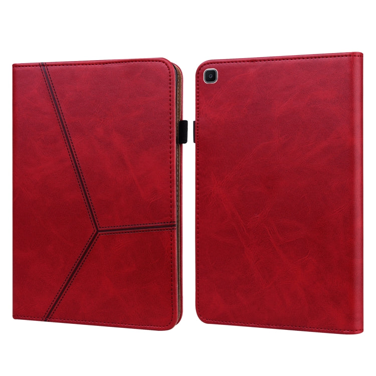 For Samsung Galaxy Tab A 8.0 (2019) T290 Solid Color Embossed Striped Leather Tablet Case(Red) by bashfashion