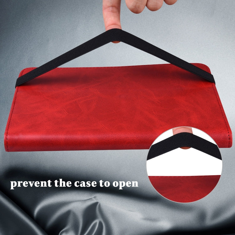 For Samsung Galaxy Tab A 8.0 (2019) T290 Solid Color Embossed Striped Leather Tablet Case(Red) by bashfashion