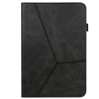 For Samsung Galaxy Tab A 8.0 (2019) T290 Solid Color Embossed Striped Leather Tablet Case(Black) by bashfashion