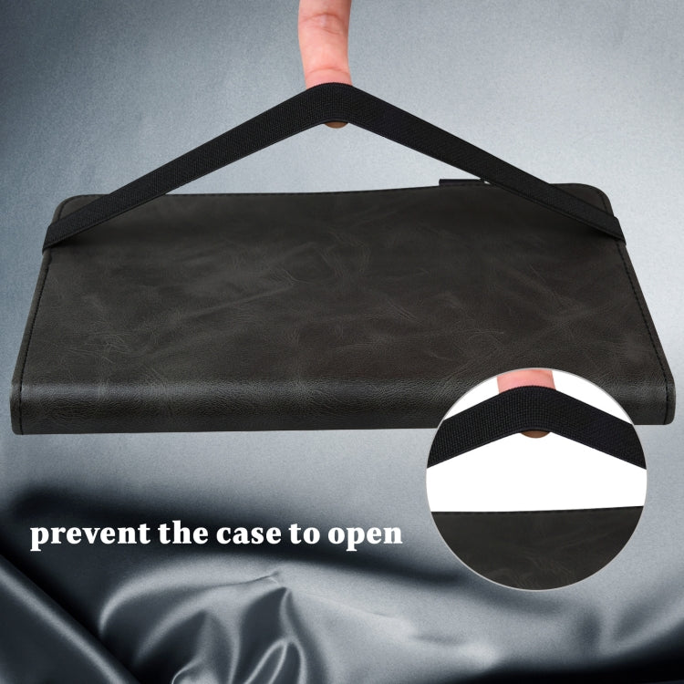 For Samsung Galaxy Tab A 8.0 (2019) T290 Solid Color Embossed Striped Leather Tablet Case(Black) by bashfashion