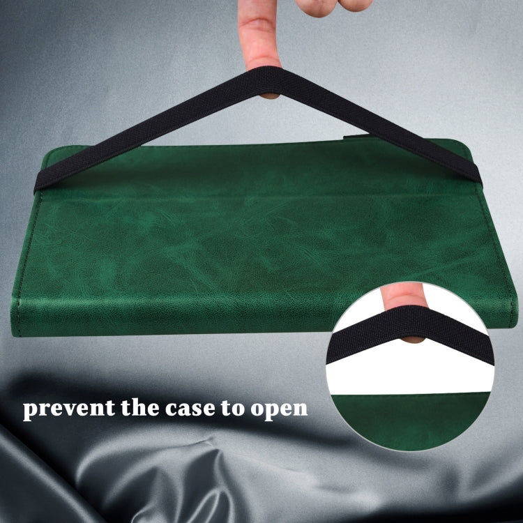 For Samsung Galaxy Tab S7 T870/T875/T876B Solid Color Embossed Striped Leather Tablet Case(Green) by bashfashion