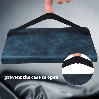 For Samsung Galaxy Tab S7+ T970 / S7 FE T730 Solid Color Embossed Striped Leather Tablet Case(Blue) by bashfashion