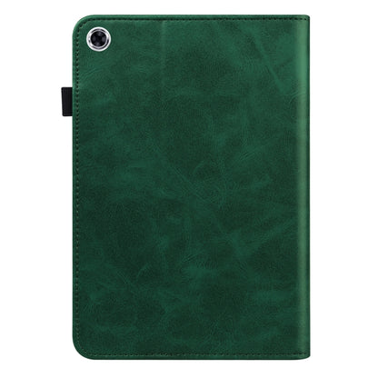 For Samsung Galaxy Tab A8 10.5 (2021) Solid Color Embossed Striped Leather Tablet Case(Green) by bashfashion