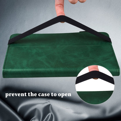 For Samsung Galaxy Tab A8 10.5 (2021) Solid Color Embossed Striped Leather Tablet Case(Green) by bashfashion