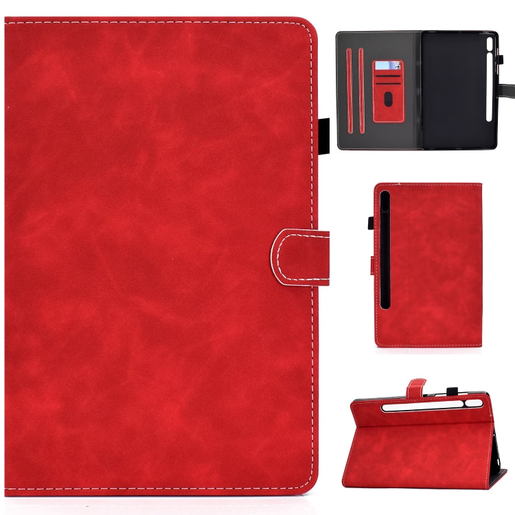 For Samsung Galaxy Tab S8 / S7 Cowhide Texture Smart Leather Tablet Case(Red) by bashfashion