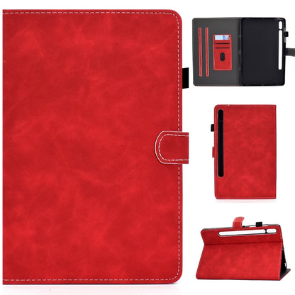 For Samsung Galaxy Tab S8 / S7 Cowhide Texture Smart Leather Tablet Case(Red) by bashfashion