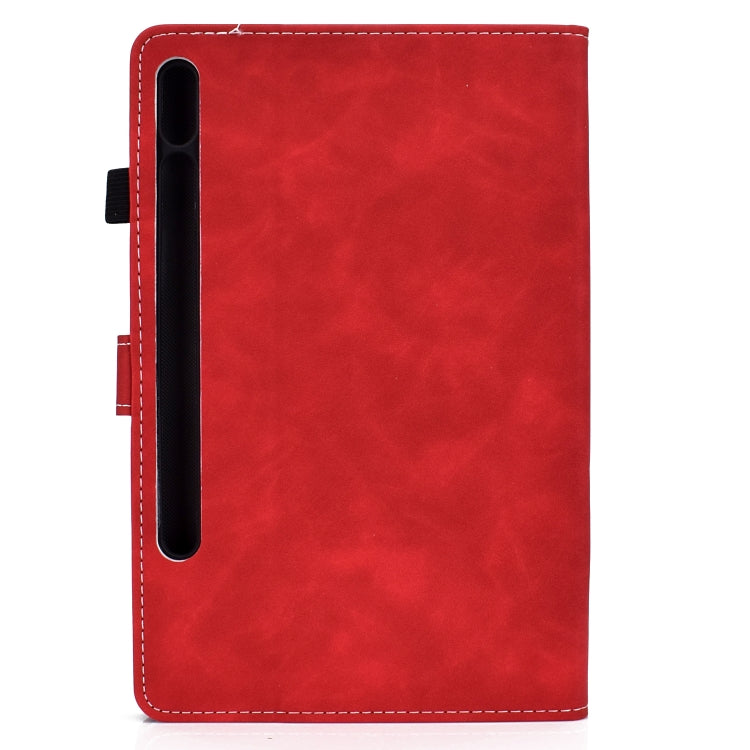 For Samsung Galaxy Tab S8 / S7 Cowhide Texture Smart Leather Tablet Case(Red) by bashfashion