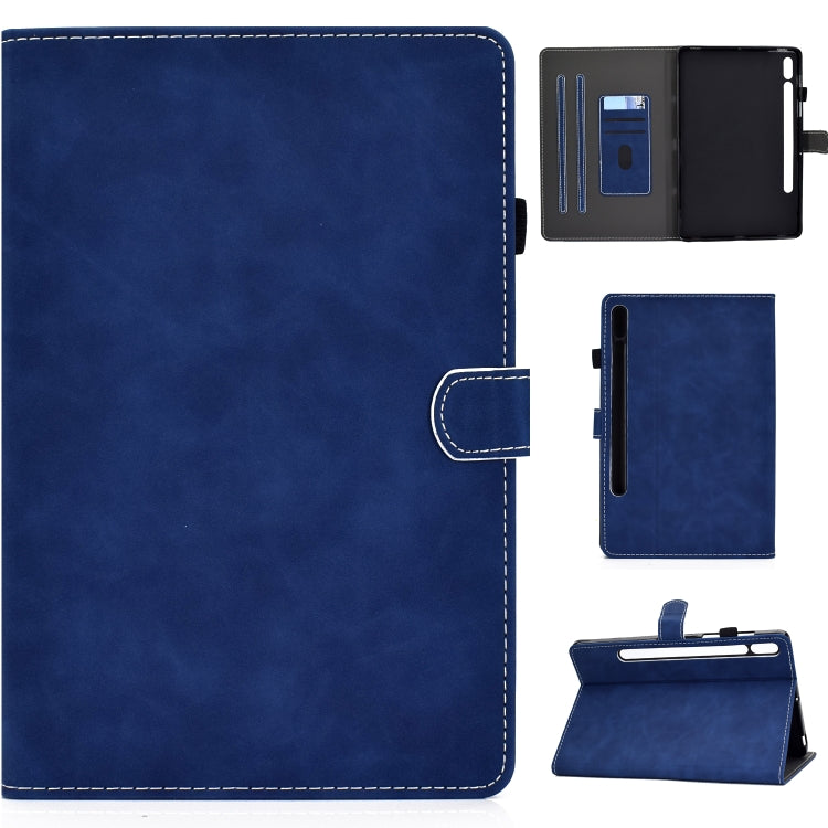For Samsung Galaxy Tab S8 / S7 Cowhide Texture Smart Leather Tablet Case(Blue) by bashfashion