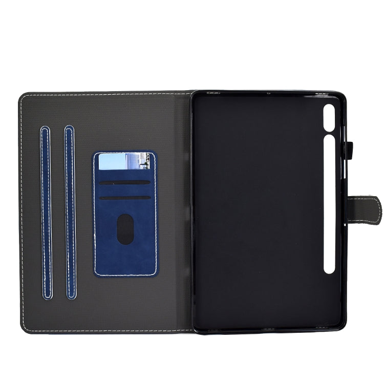 For Samsung Galaxy Tab S8 / S7 Cowhide Texture Smart Leather Tablet Case(Blue) by bashfashion
