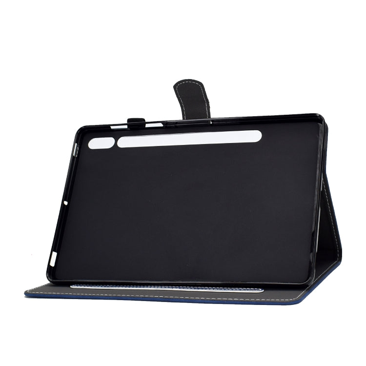 For Samsung Galaxy Tab S8 / S7 Cowhide Texture Smart Leather Tablet Case(Blue) by bashfashion
