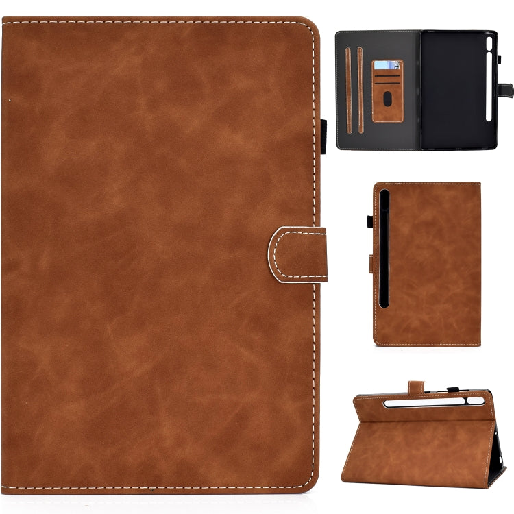 For Samsung Galaxy Tab S8 / S7 Cowhide Texture Smart Leather Tablet Case(Brown) by bashfashion