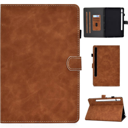 For Samsung Galaxy Tab S8 / S7 Cowhide Texture Smart Leather Tablet Case(Brown) by bashfashion