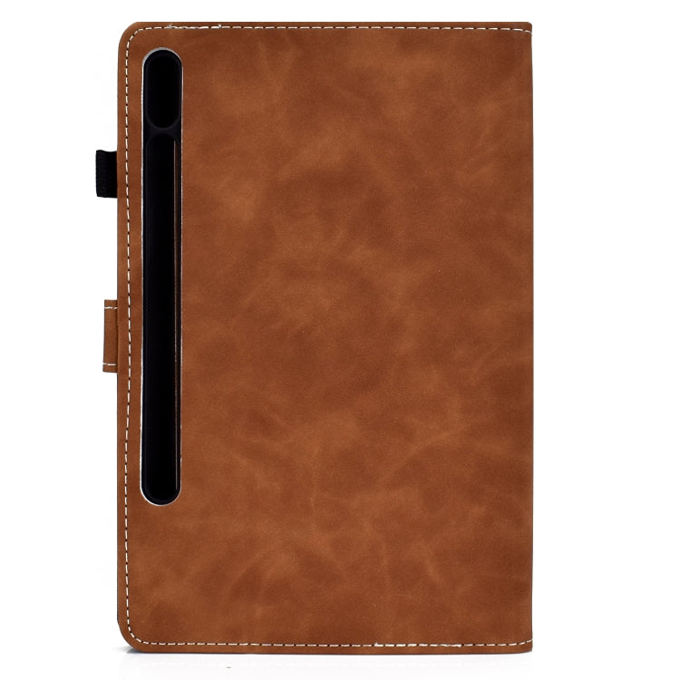 For Samsung Galaxy Tab S8 / S7 Cowhide Texture Smart Leather Tablet Case(Brown) by bashfashion