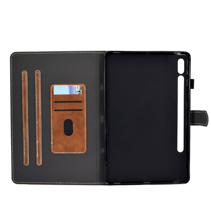 For Samsung Galaxy Tab S8 / S7 Cowhide Texture Smart Leather Tablet Case(Brown) by bashfashion