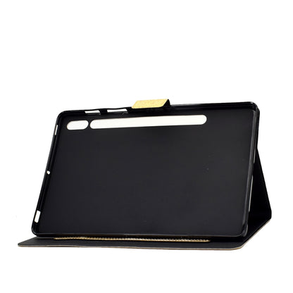 For Samsung Galaxy Tab S8 / S7 Varnish Glitter Powder Smart Leather Tablet Case(Yellow) by bashfashion