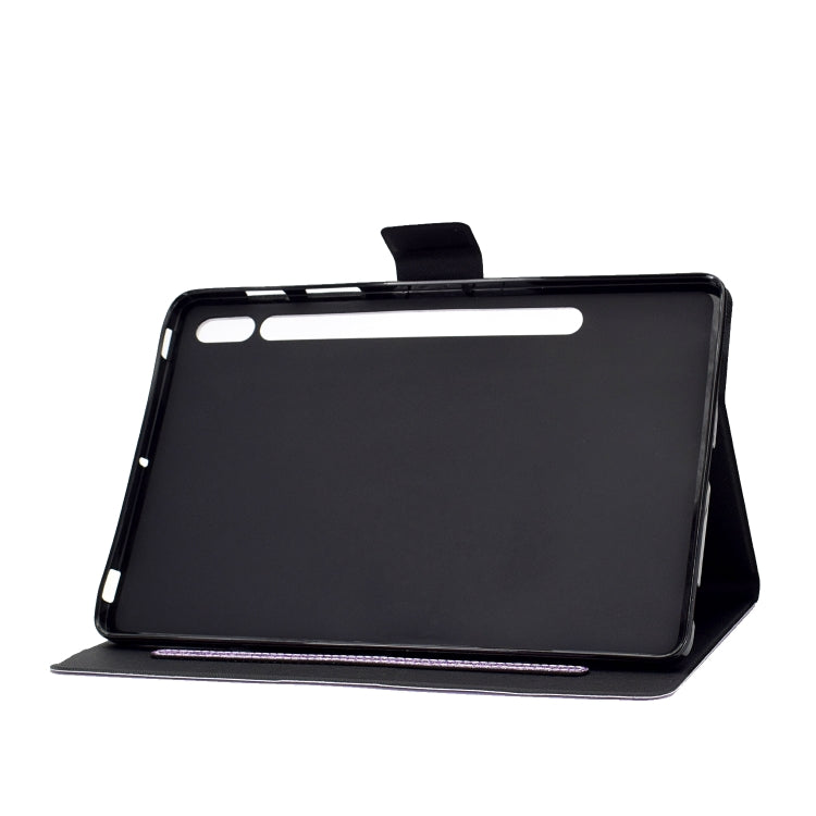 For Samsung Galaxy Tab S8 / S7 Varnish Glitter Powder Smart Leather Tablet Case(Purple) by bashfashion