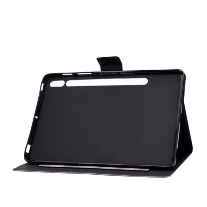 For Samsung Galaxy Tab S8 / S7 Varnish Glitter Powder Smart Leather Tablet Case(Purple) by bashfashion